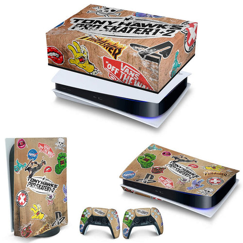 KIT Capa Anti Poeira e Skin Anti-Rage PS5 Fat Horizontal - Tony Hawk's Pro Skater