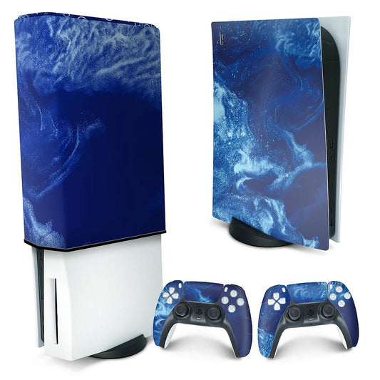 KIT Capa Anti Poeira e Skin Anti-Rage PS5 Fat Vertical - Abstrato #106