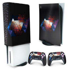 KIT Capa Anti Poeira e Skin Anti-Rage PS5 Fat Vertical - Abstrato #90 - Pop Arte Skins