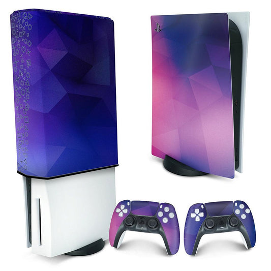 KIT Capa Anti Poeira e Skin Anti-Rage PS5 Fat Vertical - Abstrato #92