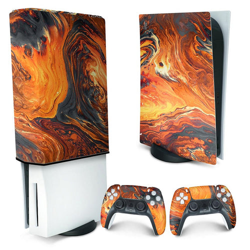 KIT Capa Anti Poeira e Skin Anti-Rage PS5 Fat Vertical - Abstrato #95