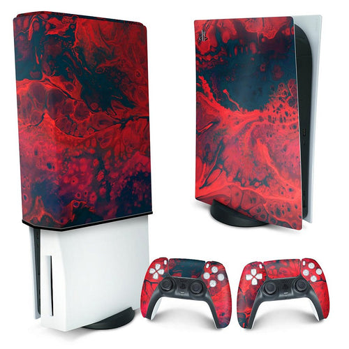 KIT Capa Anti Poeira e Skin Anti-Rage PS5 Fat Vertical - Abstrato #98