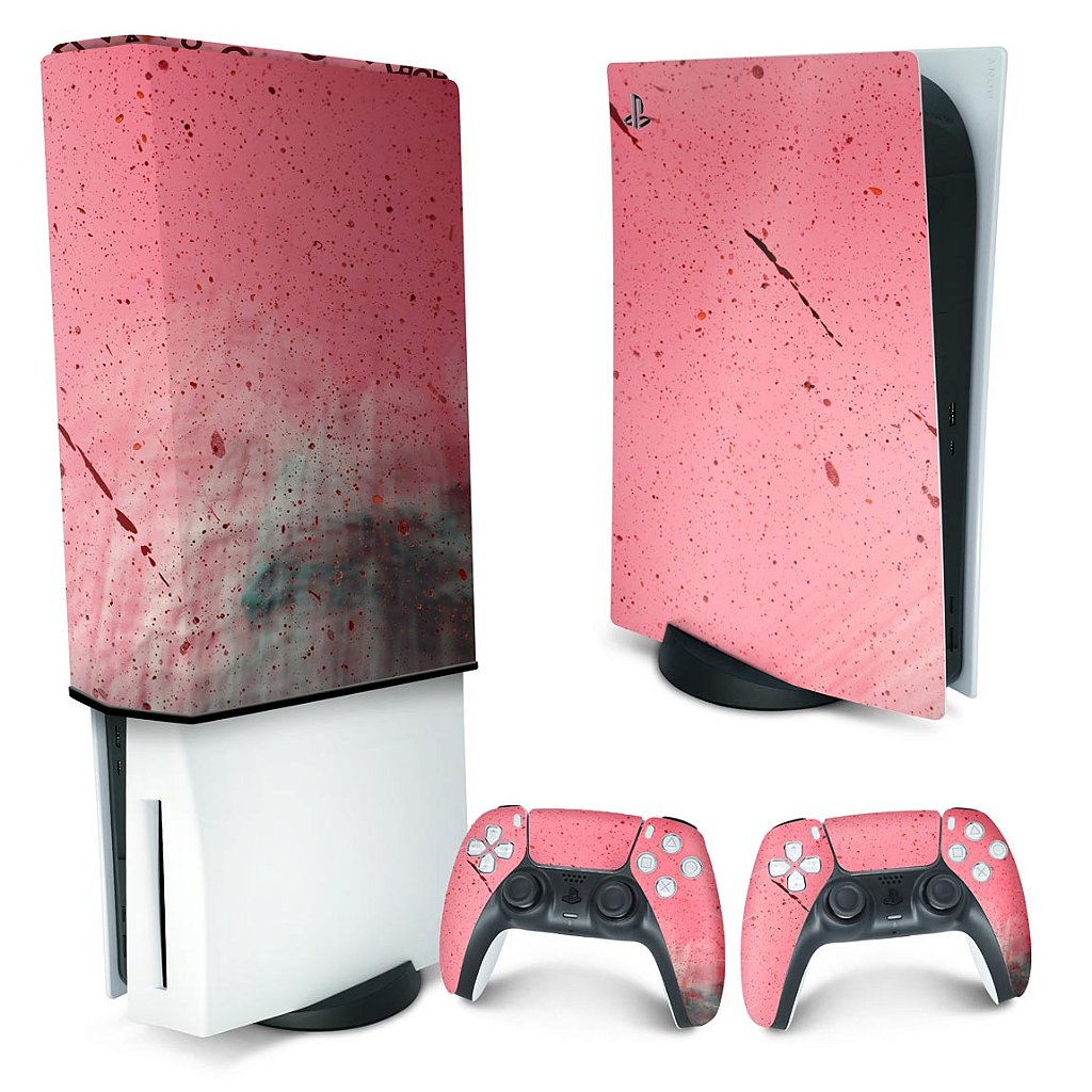 KIT Capa Anti Poeira e Skin Anti-Rage PS5 Fat Vertical - Abstrato #99