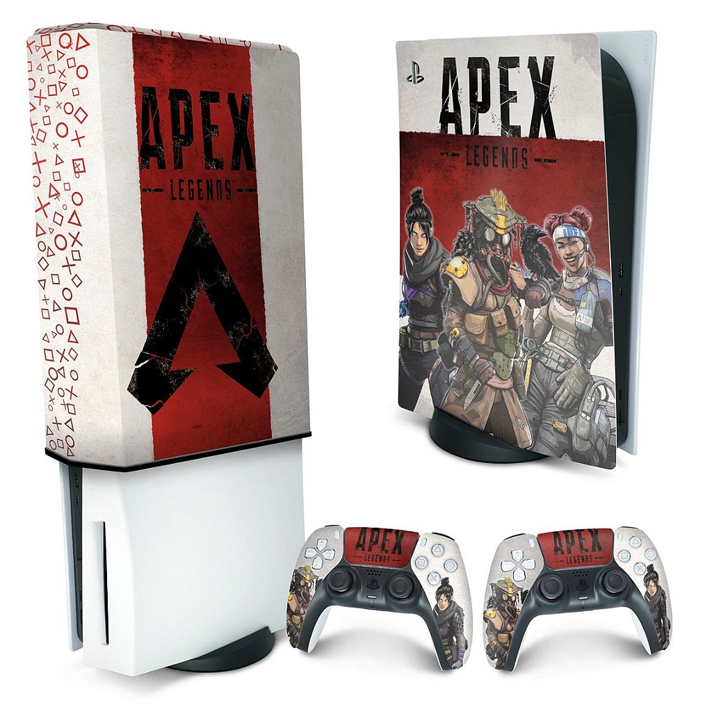 KIT Capa Anti Poeira e Skin Anti-Rage PS5 Fat Vertical - Apex Legends