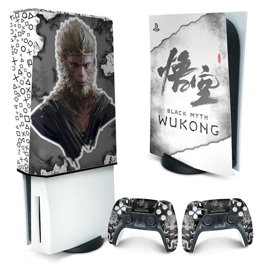 KIT Capa Anti Poeira e Skin Anti-Rage PS5 Fat Vertical - Black Myth: Wukong