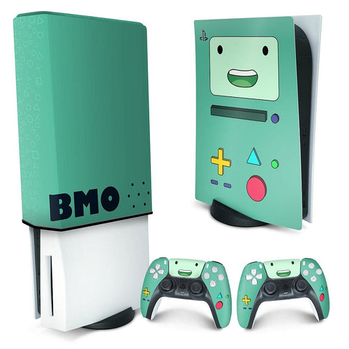 KIT Capa Anti Poeira e Skin Anti-Rage PS5 Fat Vertical - BMO Hora de Aventura
