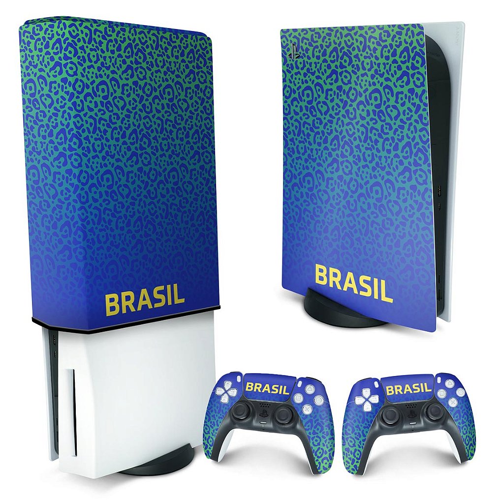 KIT Capa Anti Poeira e Skin Anti-Rage PS5 Fat Vertical - Brasil