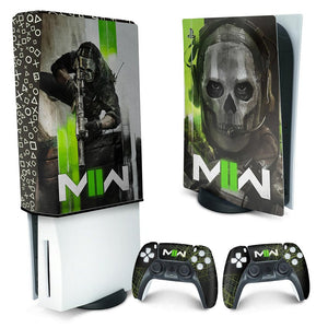 KIT Capa Anti Poeira e Skin Anti-Rage PS5 Fat Vertical - Call Of Duty Modern Warfare II - Pop Arte Skins
