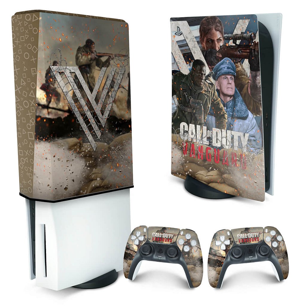 KIT Capa Anti Poeira e Skin Anti-Rage PS5 Fat Vertical - Call of Duty Vanguard