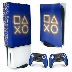 KIT Capa Anti Poeira e Skin Anti-Rage PS5 Fat Vertical - Days Of Play Edição Limitada - Pop Arte Skins