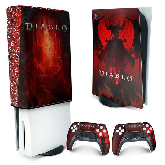 KIT Capa Anti Poeira e Skin Anti-Rage PS5 Fat Vertical - Diablo IV 4