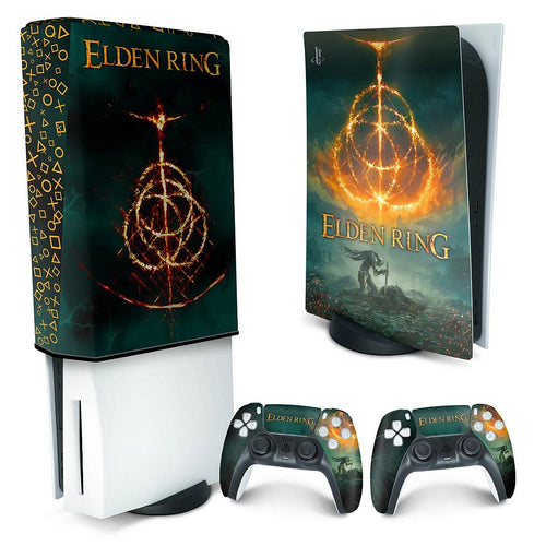 KIT Capa Anti Poeira e Skin Anti-Rage PS5 Fat Vertical - Elden Ring