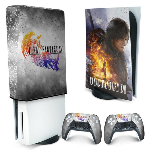 KIT Capa Anti Poeira e Skin Anti-Rage PS5 Fat Vertical - Final Fantasy XVI