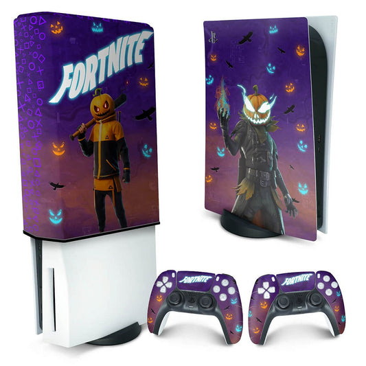 KIT Capa Anti Poeira e Skin Anti-Rage PS5 Fat Vertical - Fortnite