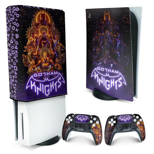 KIT Capa Anti Poeira e Skin Anti-Rage PS5 Fat Vertical - Gotham Knights