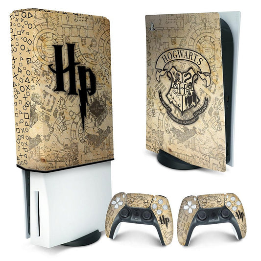 KIT Capa Anti Poeira e Skin Anti-Rage PS5 Fat Vertical - Harry Potter