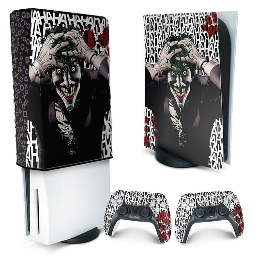 KIT Capa Anti Poeira e Skin Anti-Rage PS5 Fat Vertical - Joker Coringa