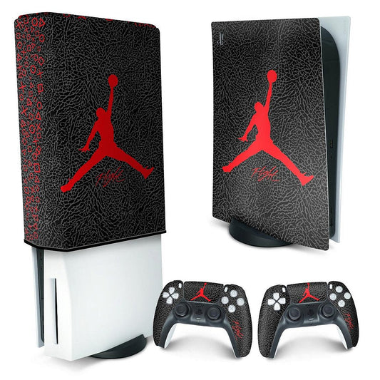 KIT Capa Anti Poeira e Skin Anti-Rage PS5 Fat Vertical - Jordan Flight
