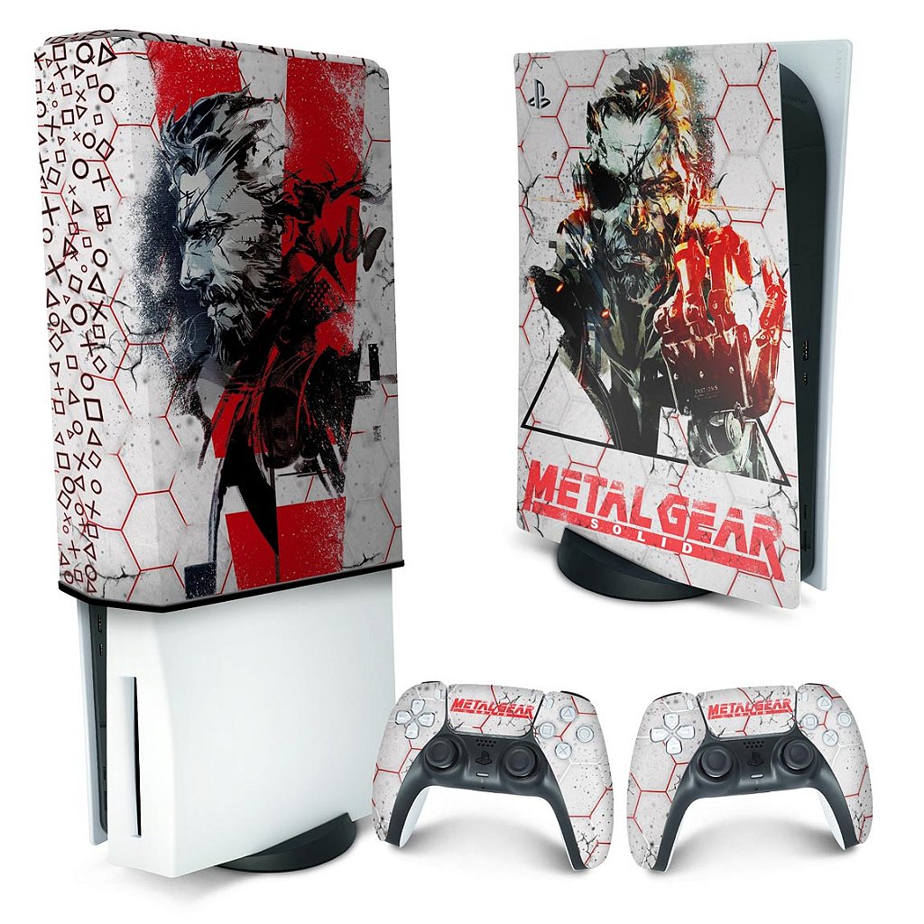 KIT Capa Anti Poeira e Skin Anti-Rage PS5 Fat Vertical - Metal Gear Solid