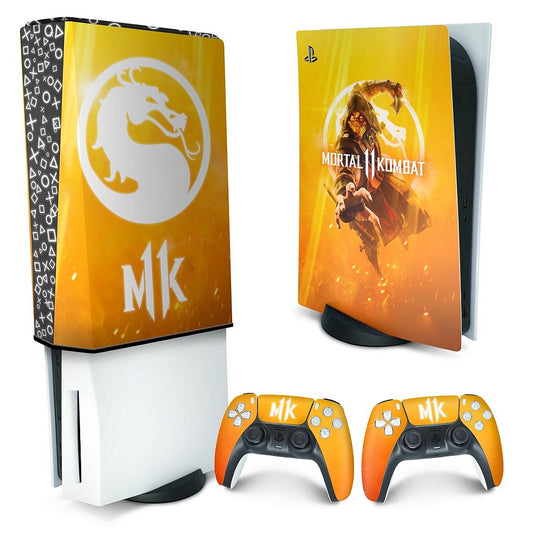 KIT Capa Anti Poeira e Skin Anti-Rage PS5 Fat Vertical - Mortal Kombat 11