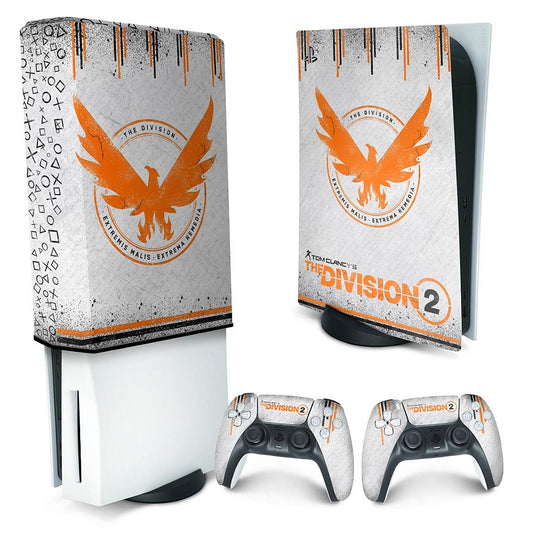 KIT Capa Anti Poeira e Skin Anti-Rage PS5 Fat Vertical - The Division 2