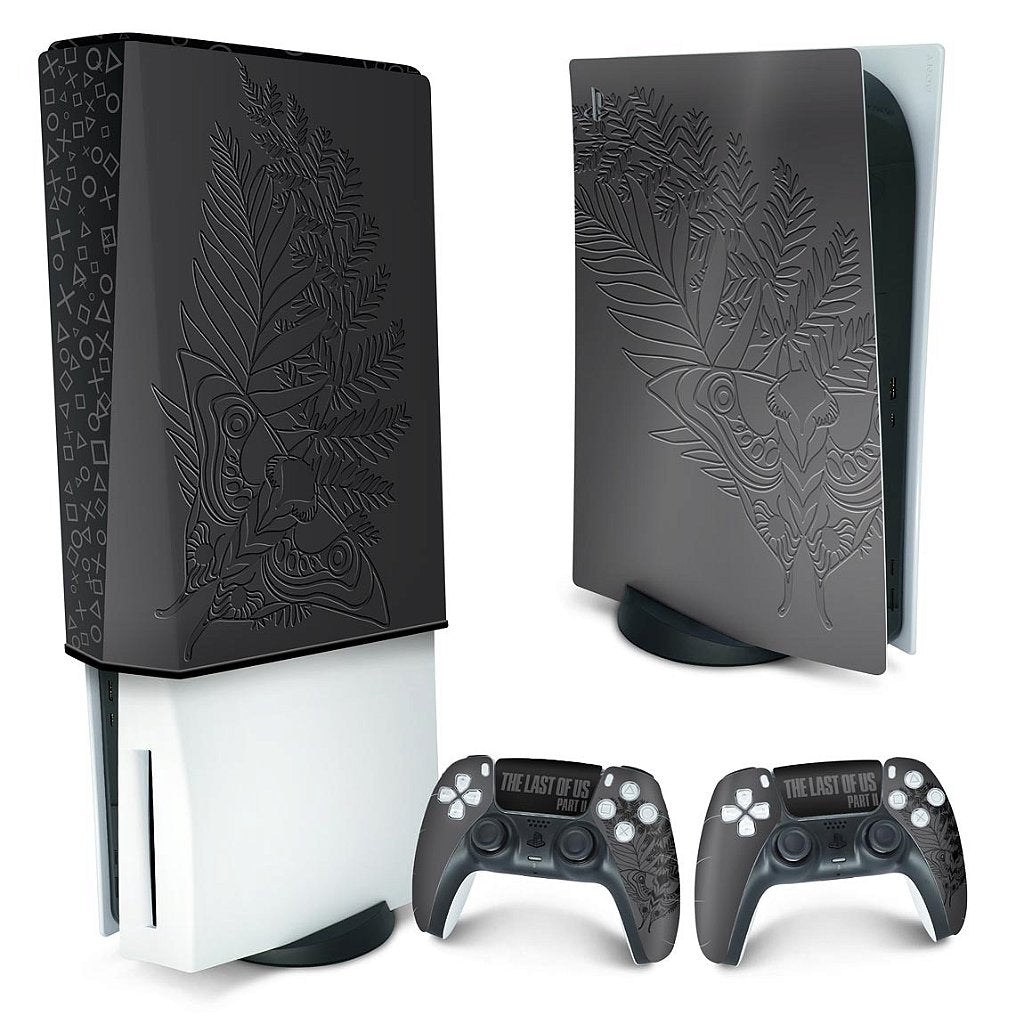 KIT Capa Anti Poeira e Skin Anti-Rage PS5 Fat Vertical - Modelo 001