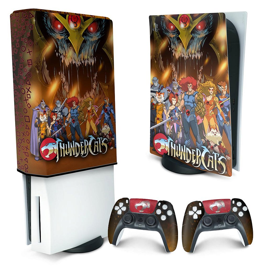KIT Capa Anti Poeira e Skin Anti-Rage PS5 Fat Vertical - Thundercats
