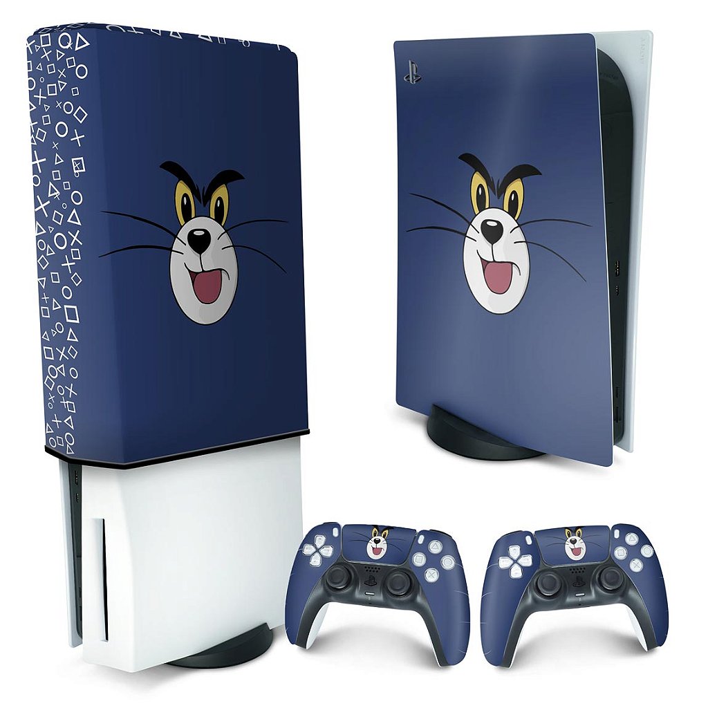 KIT Capa Anti Poeira e Skin Anti-Rage PS5 Fat Vertical - Tom