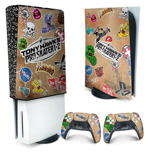 KIT Capa Anti Poeira e Skin Anti-Rage PS5 Fat Vertical - Tony Hawk's Pro Skater - Pop Arte Skins