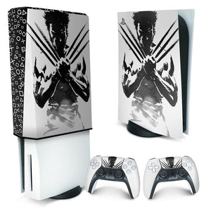 KIT Capa Anti Poeira e Skin Anti-Rage PS5 Fat Vertical - Wolverine X-men - Pop Arte Skins
