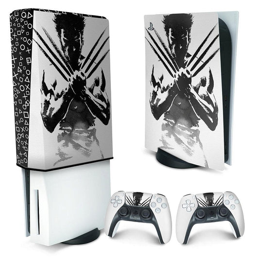 KIT Capa Anti Poeira e Skin Anti-Rage PS5 Fat Vertical - Wolverine X-men