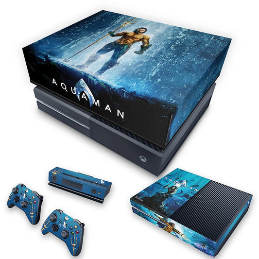 KIT Xbox One Fat Skin Anti-Rage e Capa Anti Poeira - Aquaman