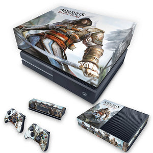 KIT Capa Anti Poeira e Skin Anti-Rage Xbox One Fat - Assassin's Creed Black Flag