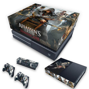 KIT Capa Anti Poeira e Skin Anti-Rage Xbox One Fat - Assassin's Creed Syndicate