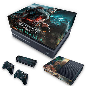 KIT Capa Anti Poeira e Skin Anti-Rage Xbox One Fat - Assassin's Creed Valhalla