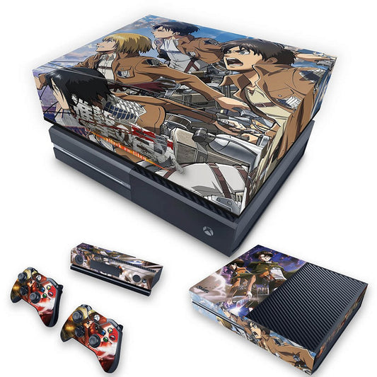KIT Xbox One Fat Skin Anti-Rage e Capa Anti Poeira - Attack on Titan #A