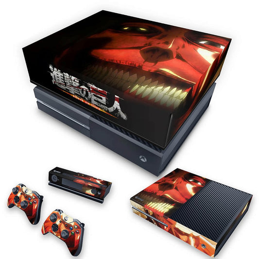 KIT Xbox One Fat Skin Anti-Rage e Capa Anti Poeira - Attack on Titan #B
