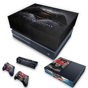 KIT Capa Anti Poeira e Skin Anti-Rage Xbox One Fat - Batman Vs Superman