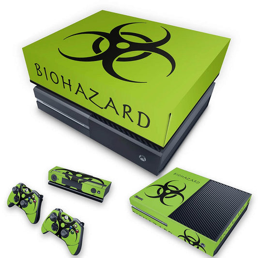 KIT Xbox One Fat Skin Anti-Rage e Capa Anti Poeira - Biohazard Radioativo