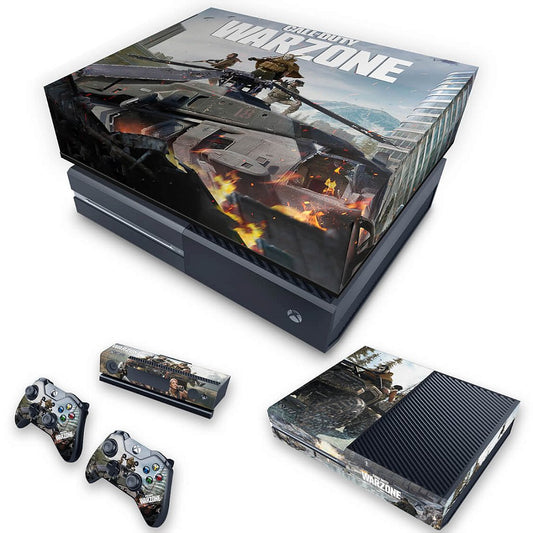 KIT Xbox One Fat Skin Anti-Rage e Capa Anti Poeira - Call of Duty Warzone