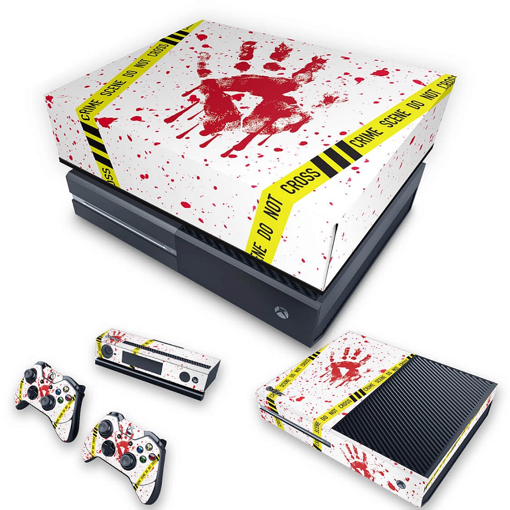 KIT Xbox One Fat Skin Anti-Rage e Capa Anti Poeira - Cena de Crime Scene