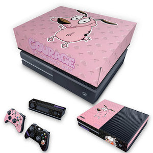KIT Capa Anti Poeira e Skin Anti-Rage Xbox One Fat - Coragem: O cão covarde