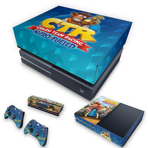 KIT Capa Anti Poeira e Skin Anti-Rage Xbox One Fat - Crash Team Racing CTR