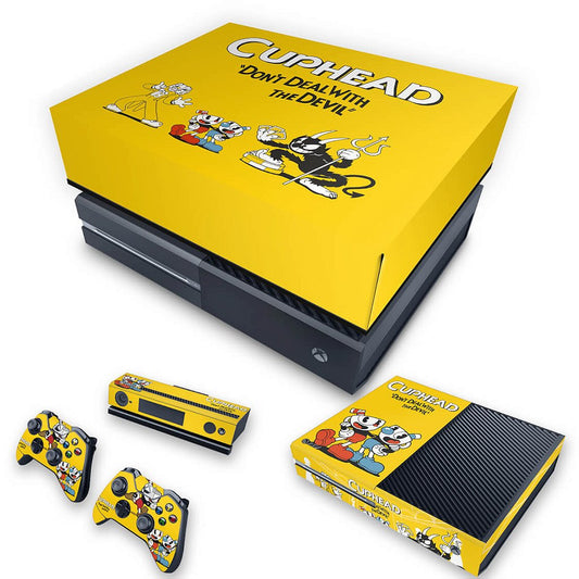 KIT Xbox One Fat Skin Anti-Rage e Capa Anti Poeira - Cuphead