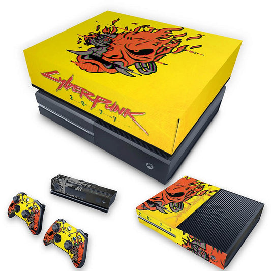 KIT Xbox One Fat Skin Anti-Rage e Capa Anti Poeira - Cyberpunk 2077
