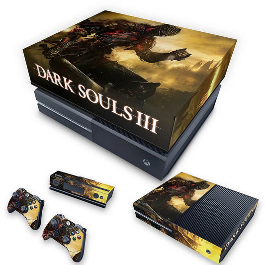 KIT Xbox One Fat Skin Anti-Rage e Capa Anti Poeira - Dark Souls 3