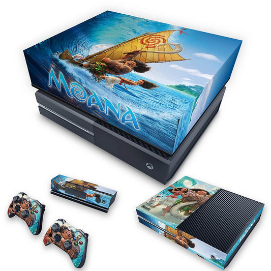 KIT Xbox One Fat Skin Anti-Rage e Capa Anti Poeira - Disney Moana