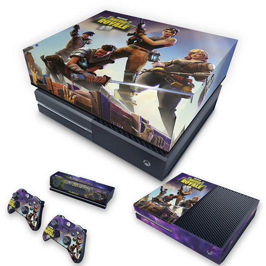 KIT Xbox One Fat Skin Anti-Rage e Capa Anti Poeira - Fortnite Battle Royale
