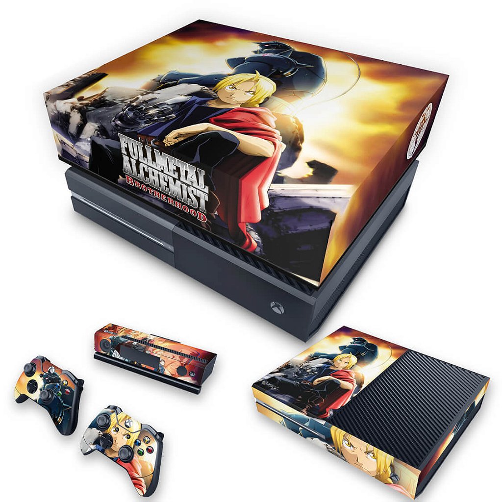 KIT Xbox One Fat Skin Anti-Rage e Capa Anti Poeira - Fullmetal Alchemist: Brotherhood
