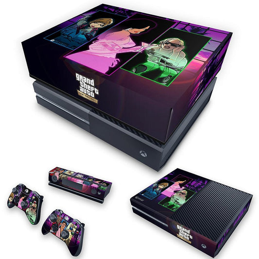 KIT Xbox One Fat Skin Anti-Rage e Capa Anti Poeira - GTA The Trilogy